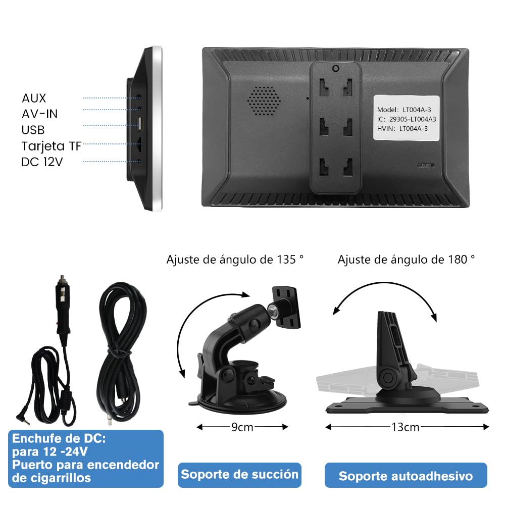 AWESAFE 9 Pulgadas Pantalla CarPlay/Android Auto Inalámbrico/Mirror Link para Coche, Reproductor de Coche Tactíl Admite Bluetooth/SIRI/Asistencia de Voz/USB/TF/FM/AUX/EQ Ecualizador
