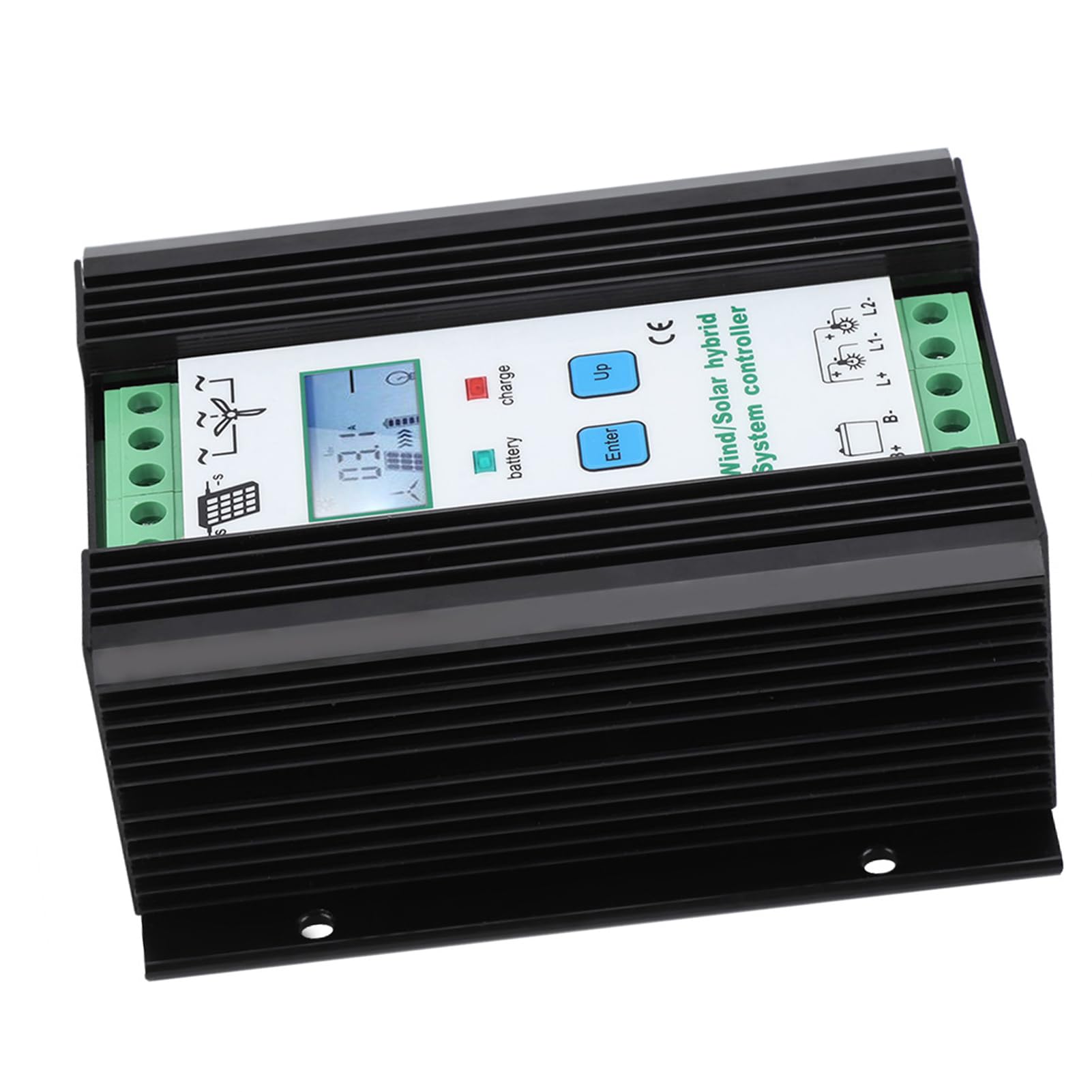 Akozon Akozon Controlador de Carga Híbrido de Energía Solar y Eólica Inteligente Digital con Pantalla LCD Tecnología Pwm Funciones de Protección Múltiples para Sistemas de 12 V 24 V
