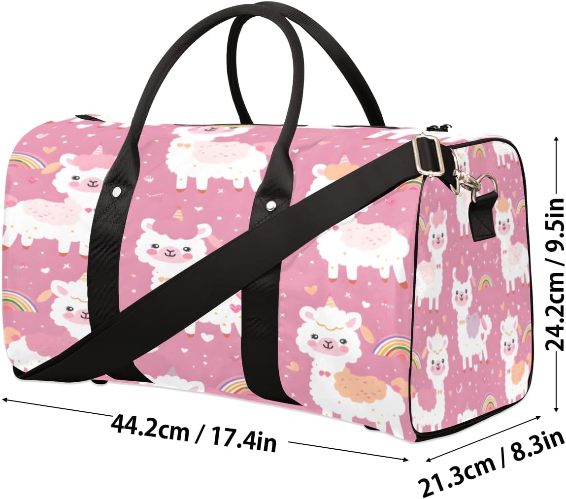 Cute Alpacas Love Travel Duffel Bag for Women Men Large Capacity Overnight Weekender Bags for Lightweight Waterproof Sport Gym Bag for Workout Yoga Swim