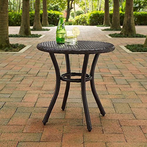 Crosley Furniture Co7217-Br Palm Harbor Outdoor Wicker Round Side Table, Brown #TOP1