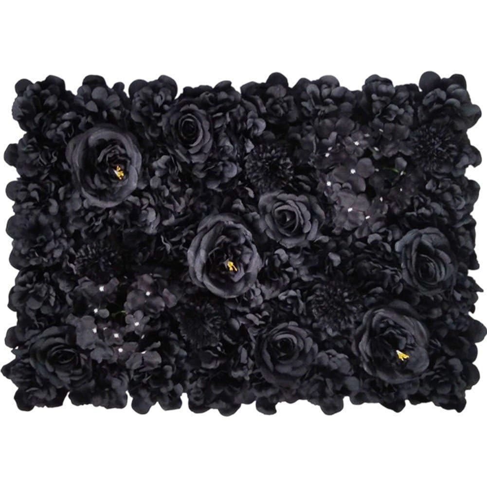 Fond de mariage rose et noir avec cette toile de fond florale 3D