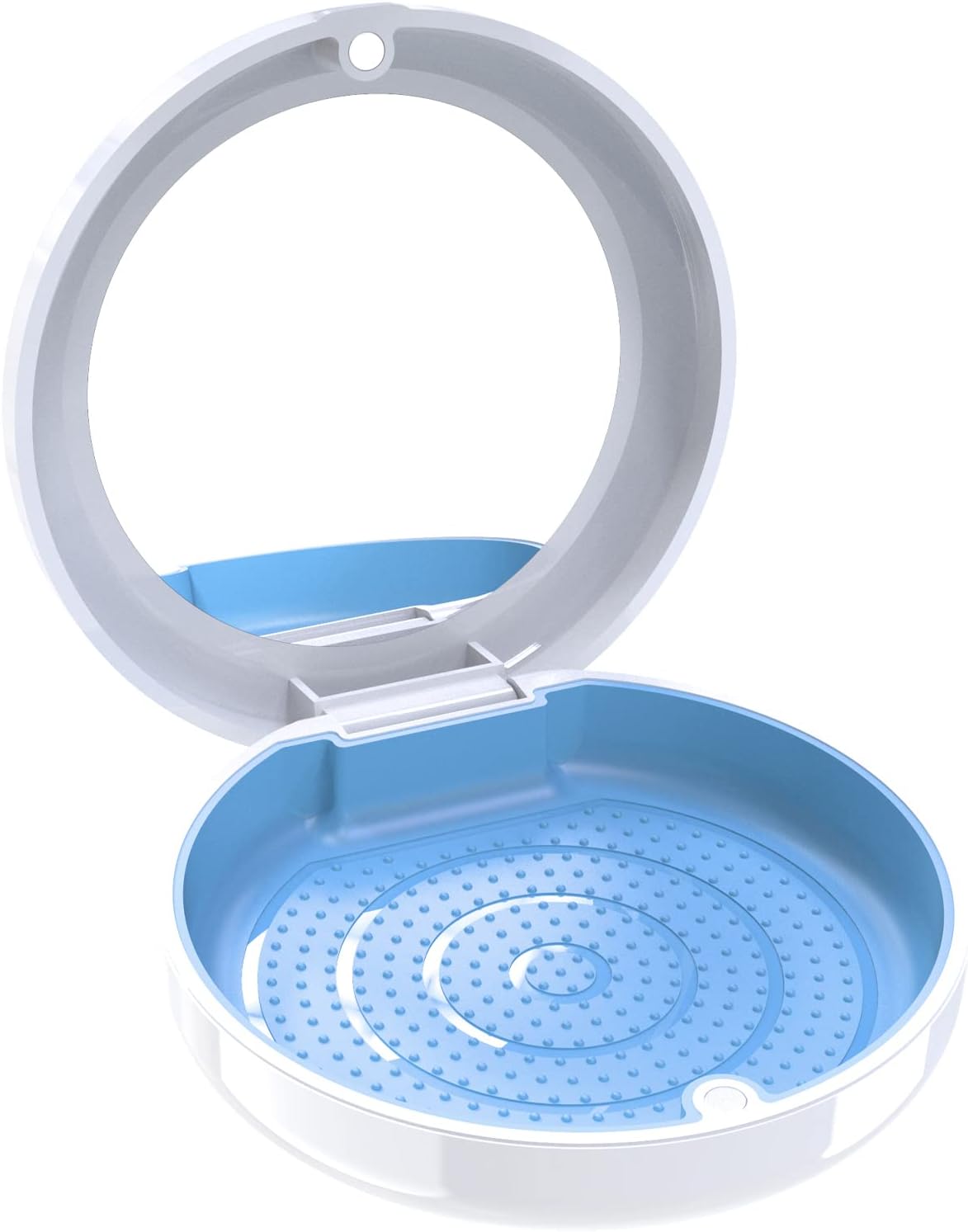 BVN Retainer Case with Mirror, White Orthodontic & Denture Storage Box - Portable Holder for Braces, Aligners, Mouth Guards, Night Guards