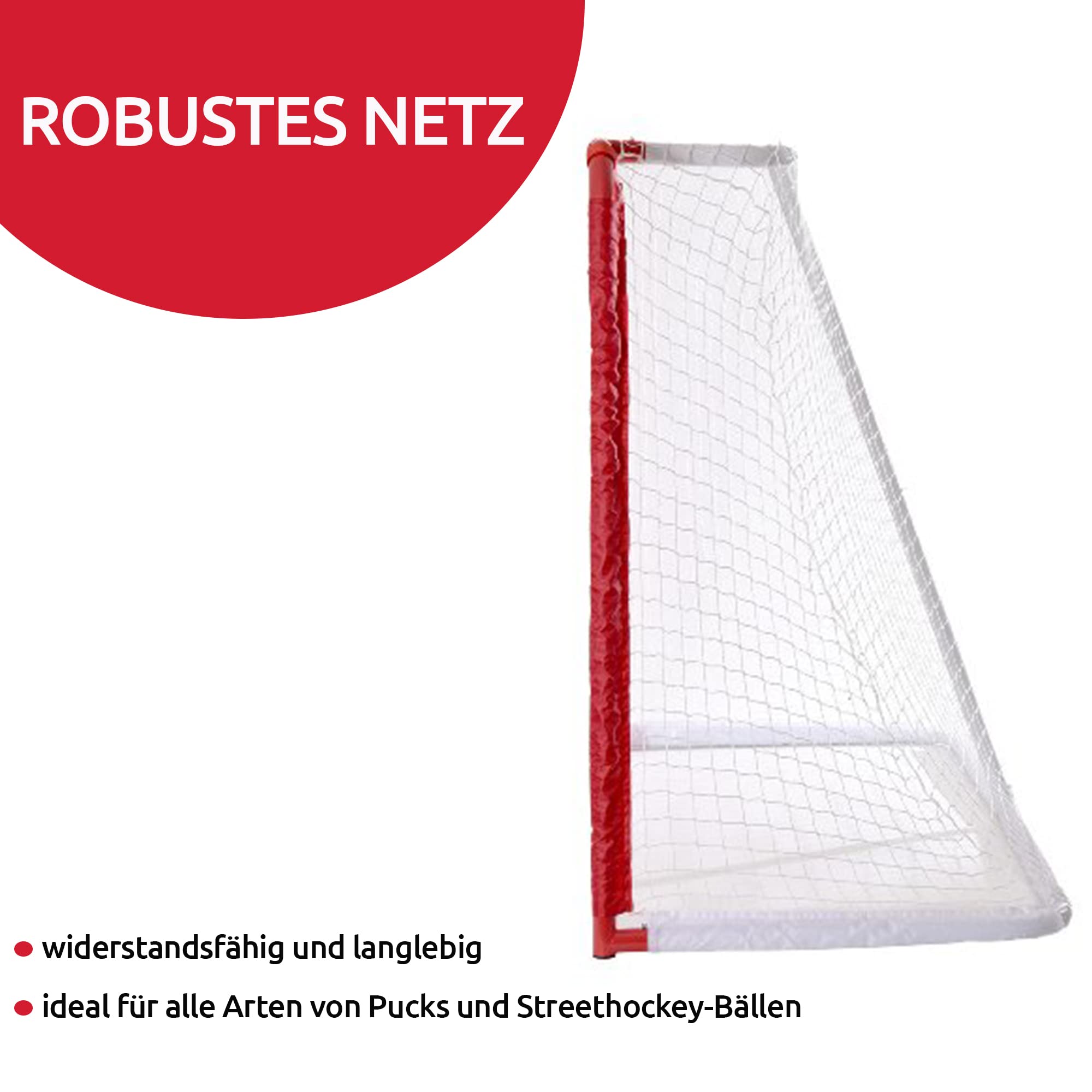 Base Streethockey 50" (127 x 107 x 66) I Pliable I Cadre en métal I Palet Jardin I Bulle de hockey & palcks, rouge et blanc, pouces