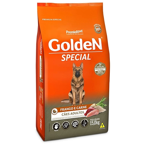 Premier Pet Golden Special - Ração para Cães Adultos, Sabor Frango e Carne, 15kg