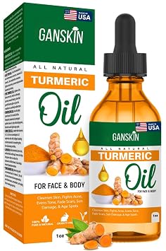 Turmeric Oil Dark Spot Facial Serum for Face & Body Natural Skin Brightening Serum & Hyperpigmentation Treatment Turmeric Glow Serum Cleanses, Fights Acne, Evens Tone, Scars for All Skin Types