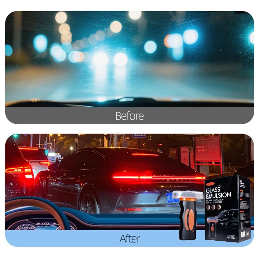 Qi-for Glass Guard Cleaner, Qi-for Car Oil Film Cleaner, Car Window Cleaner with Handle Applicator, Glass Emulsion Cleanerfor Cars Windshield, Glasses Cleaning Board and Oil Film Removal Lotion — view 4