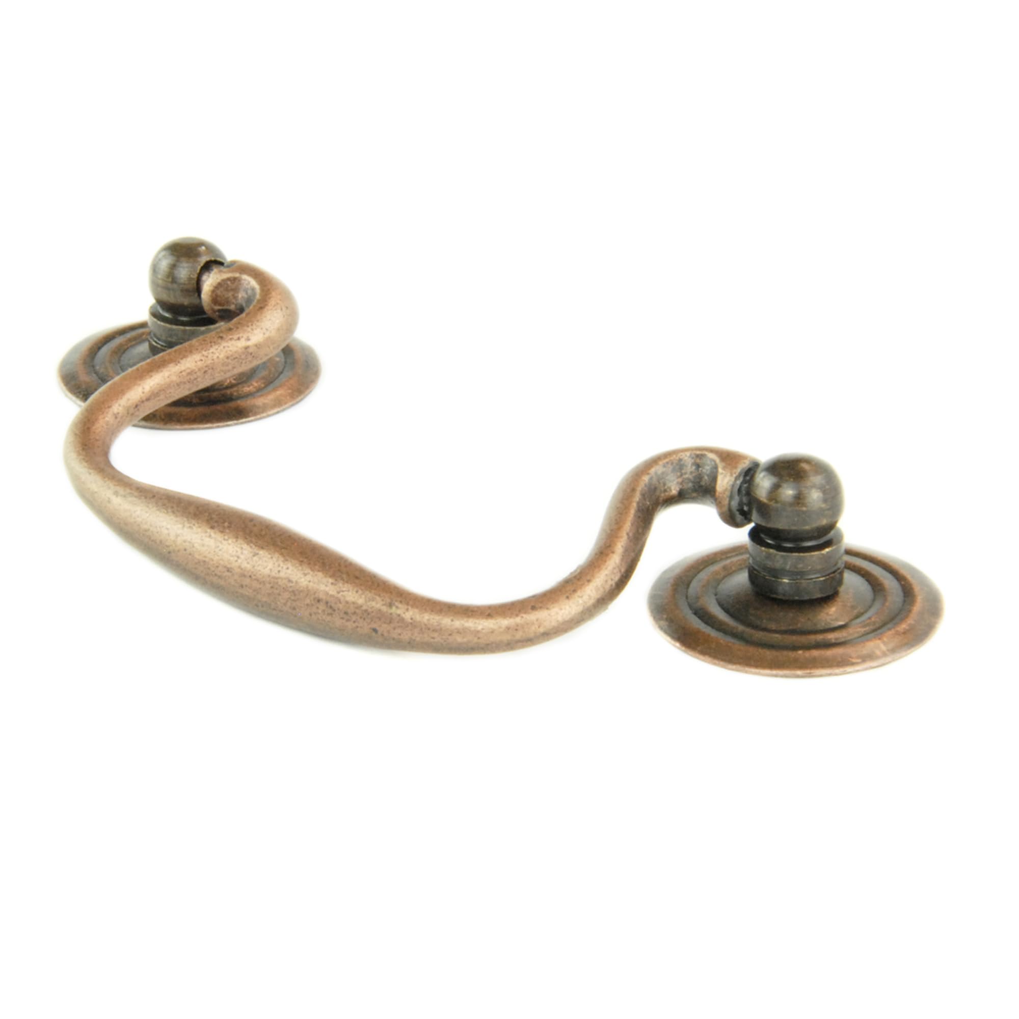 UNDERGROUND PARTS Antique Style Swan Neck Drop Cabinet Drawer Pull Handle (Antique Copper)