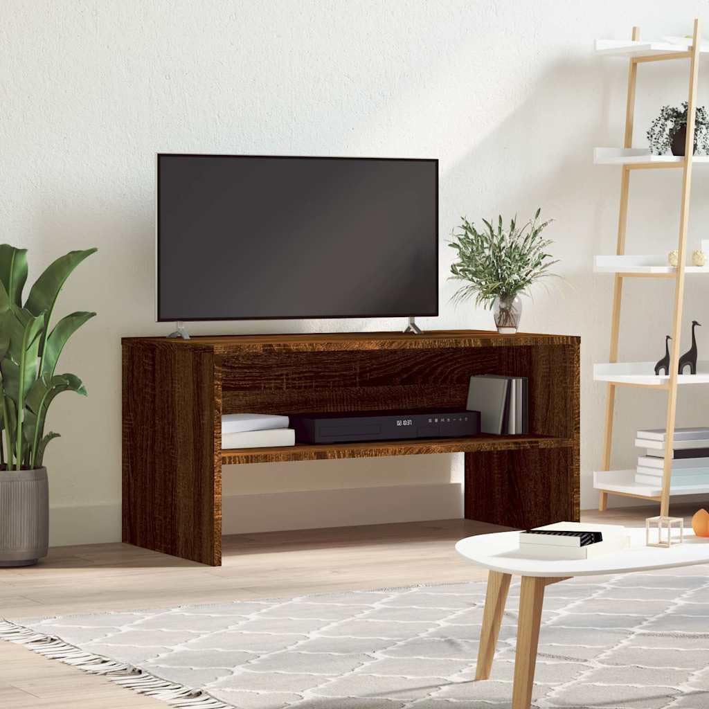 Mobile TV marrone effetto rovere, 80 x 40 x 40 cm, in legno