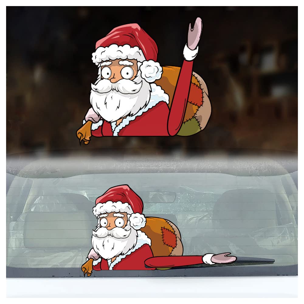 Photo 1 of Christmas Rear Wiper Stickers,Christmas Decor Rear Wiper Decal Funny Christmas Decor Vinyl Decals Waterproof Rear Window Wiper Decor Vehicle Decal for SUV Car Window Decals (F)