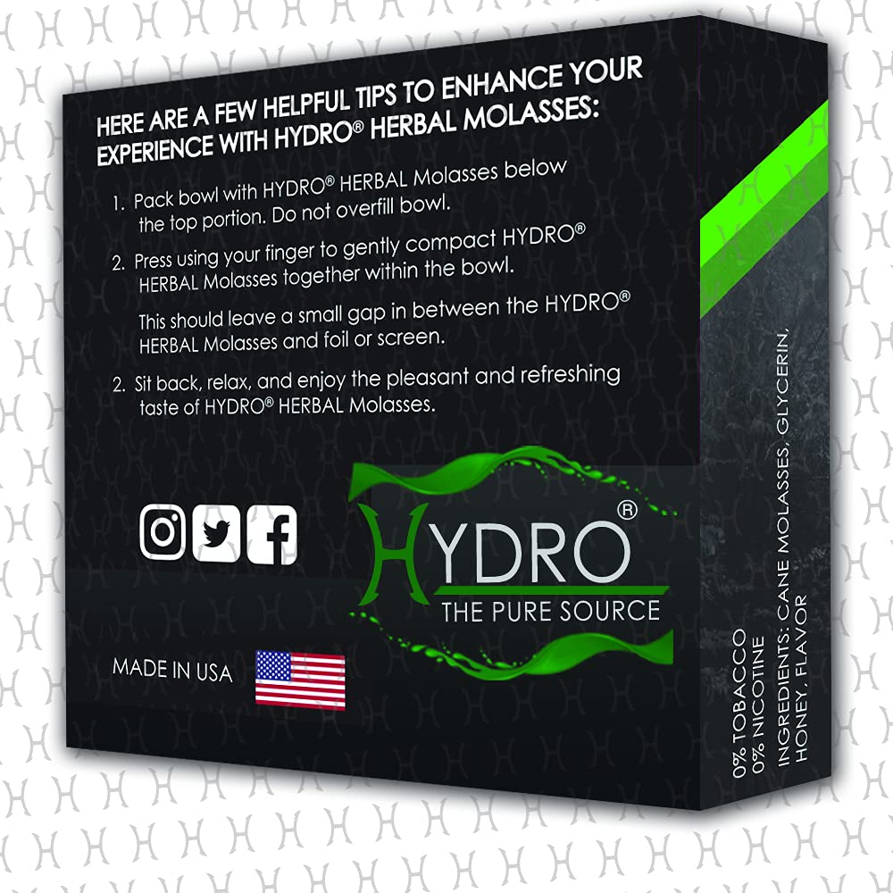 Hydro Herbal, Hookah Shisha Flavors, Tobacco & Nicotine Free, Fruit
