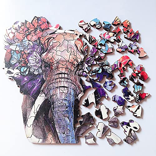 Puzzles for Adults, Wooden Puzzles, Jigsaw Puzzles, Animal Puzzles, Elephant Wooden Puzzles for Toddlers, Desktop Decoration, Unique Fun Gifts for Kids, Adults, Ideal Gifts
