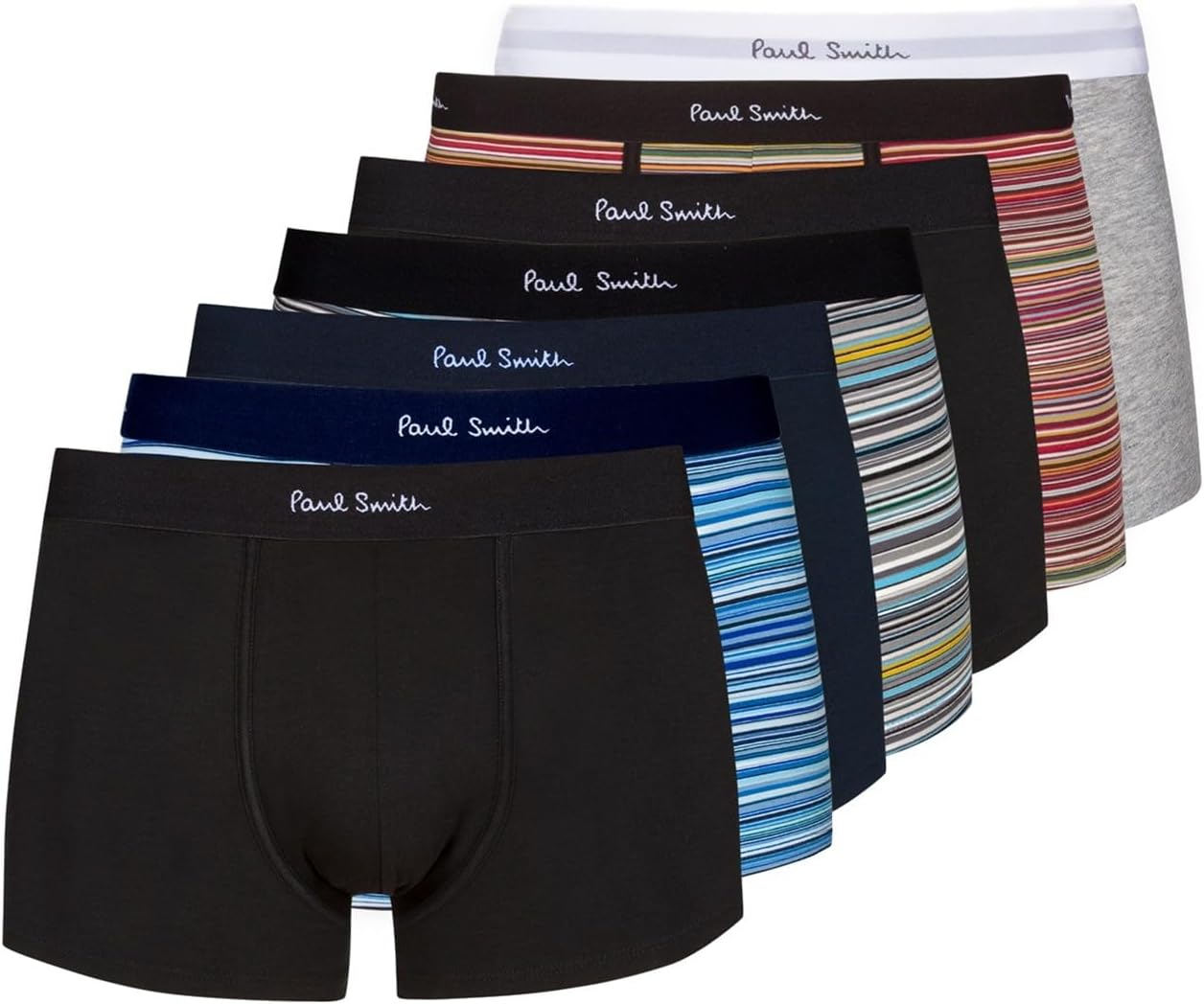 Paul Smith Ps Men's 'Signature Stripe' Mixed Organic-Cotton Boxer Briefs Seven Pack