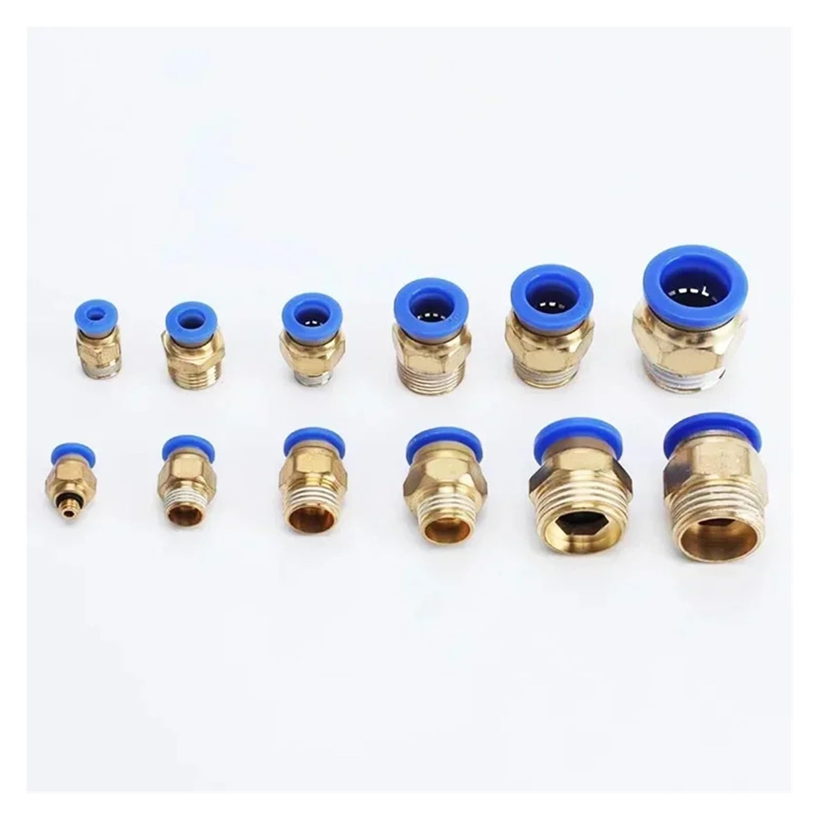 Raccords pneumatiques en boîte série PC, 4 mm, 6 mm, 8 mm, 10 mm et 12 mm, for tuyaux et tubes, 1/4" et 1/8", à enclenchement rapide.(B kit (50pcs))