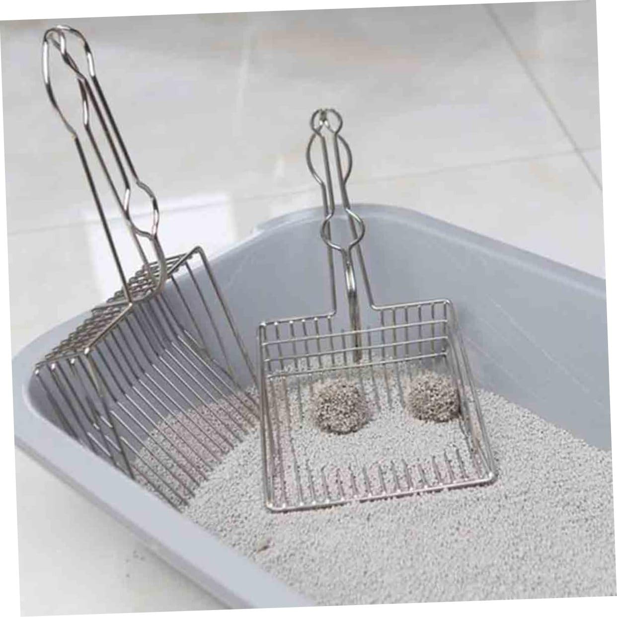 Totority 1Pc Durable Stainless Steel Cat Litter Scoop Heavy Duty Long Handle Litter Scooper for Efficient Cleanup for All Litter Comfortable Grip for Easy Use