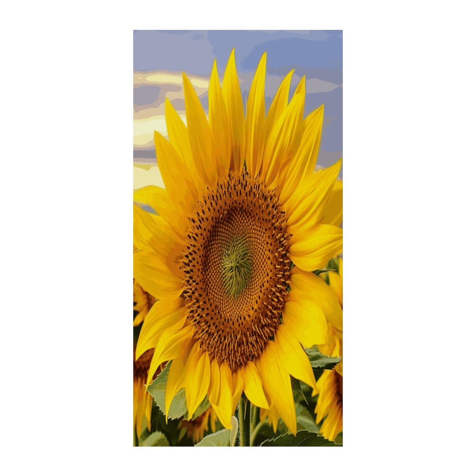 Fekiloot Style Golden Yellow Sunflower Door Curtain Room Divider Curtains