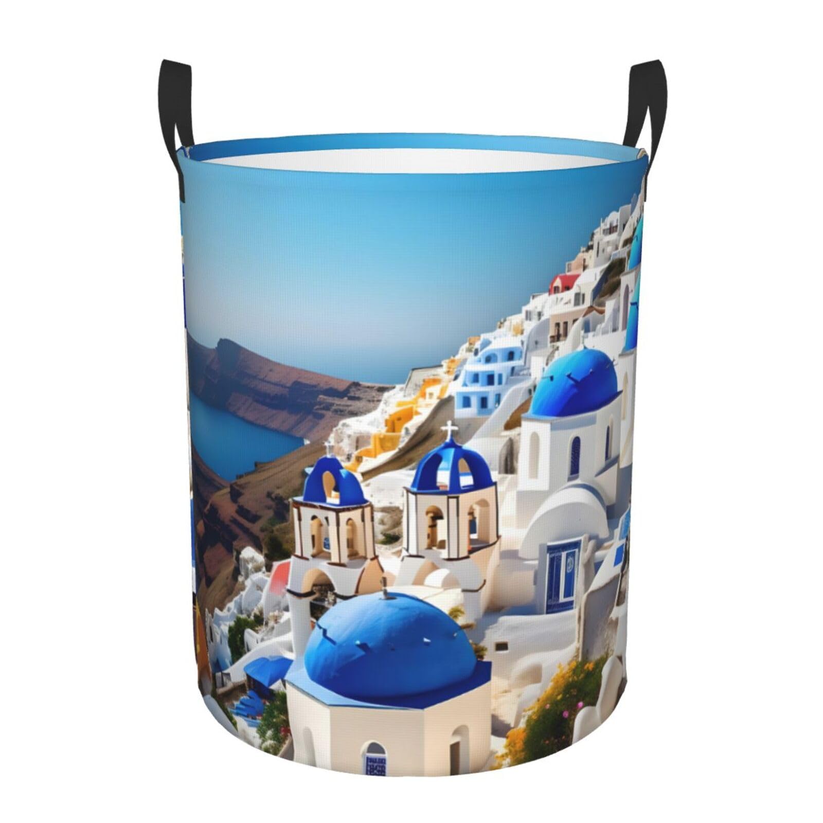 Panier à linge Santorini grand format sac rangement vêtements île grecque