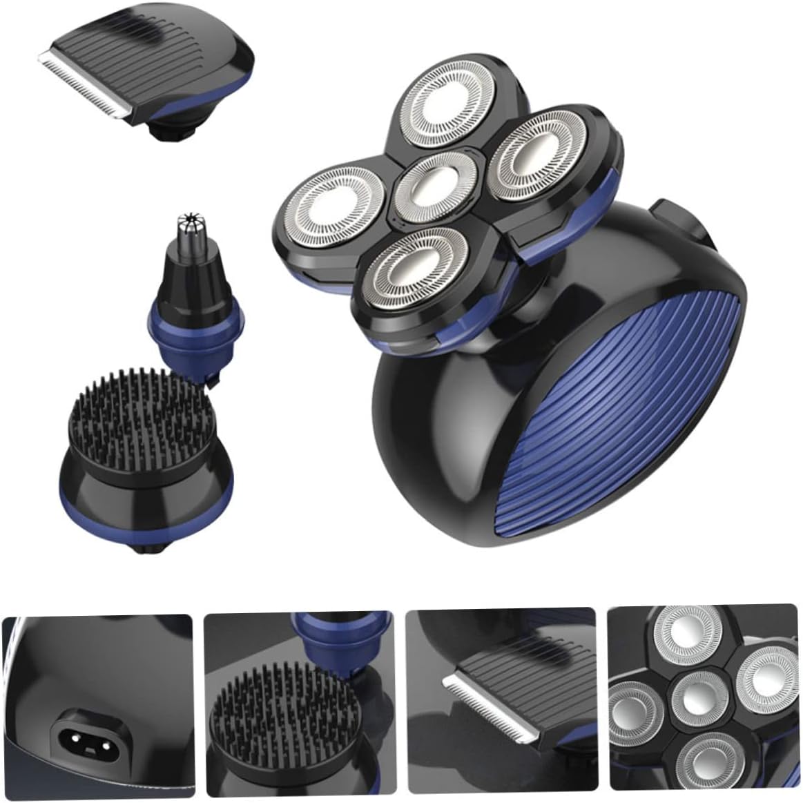 USB Rechargeable Electric Trimmer for Men Grooming Kit with Beard Nose Ear Hair Removal Compact Design for Travel Use