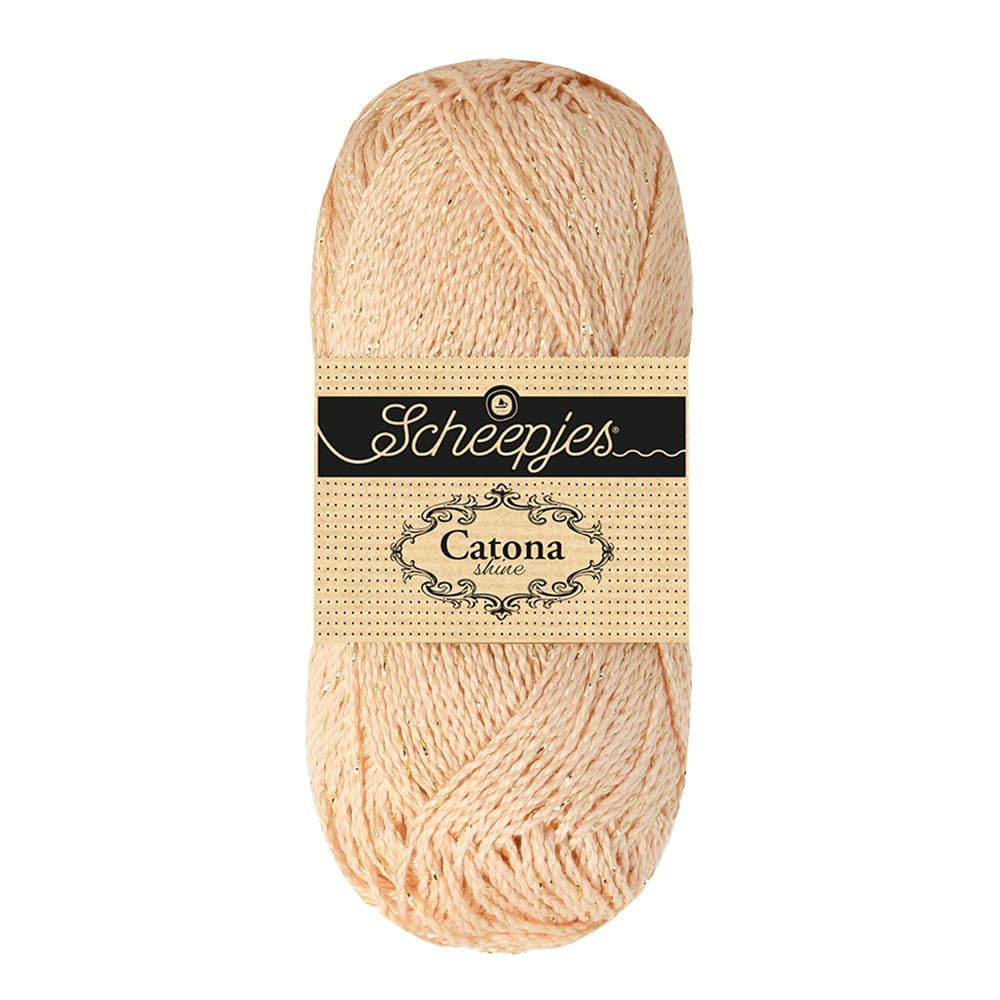 Scheepjes Catona Shine 50g Yarn - 255-G Shell Gold for Crochet and Knitting
