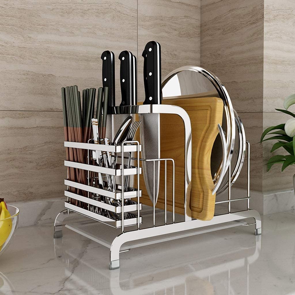 Stojak Kuchenny na Noże Bez Noży, Blok Na Noże Do Przechowywania Ze Stali Nierdzewnej Uchwyt Organizer Uniwersalny Knife Block