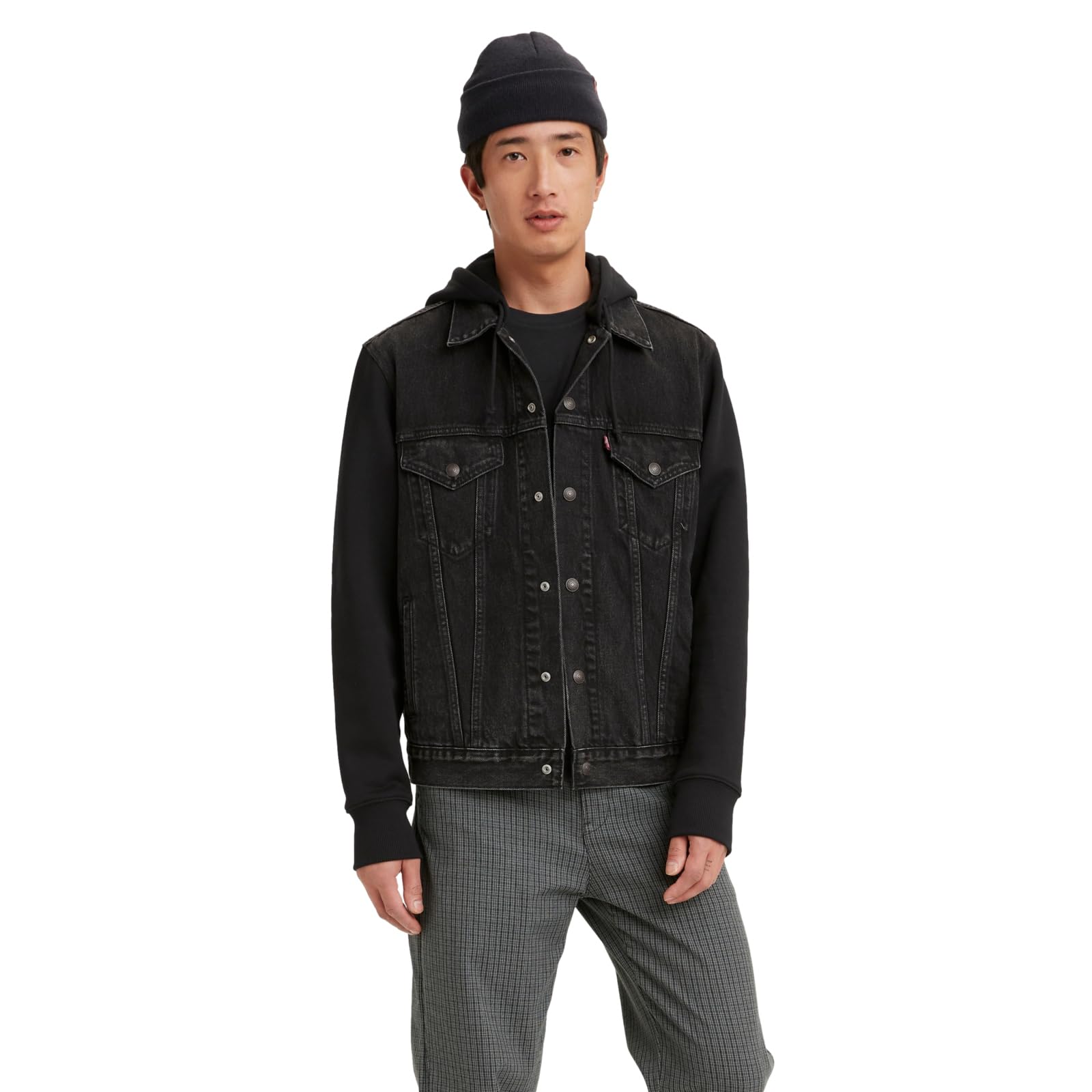 

                                                    Levi's Men's Hybrid Hoodie Trucker Jacket, Built t