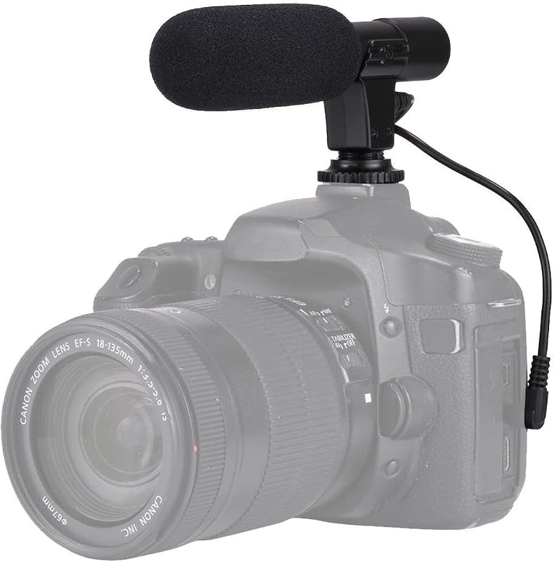 Mini Shotgun Microphone for Camera & Smartphone, External Camera Mic for DSLR, Camcorder & Phone, 3.5mm Plug, Vlogging & YouTube