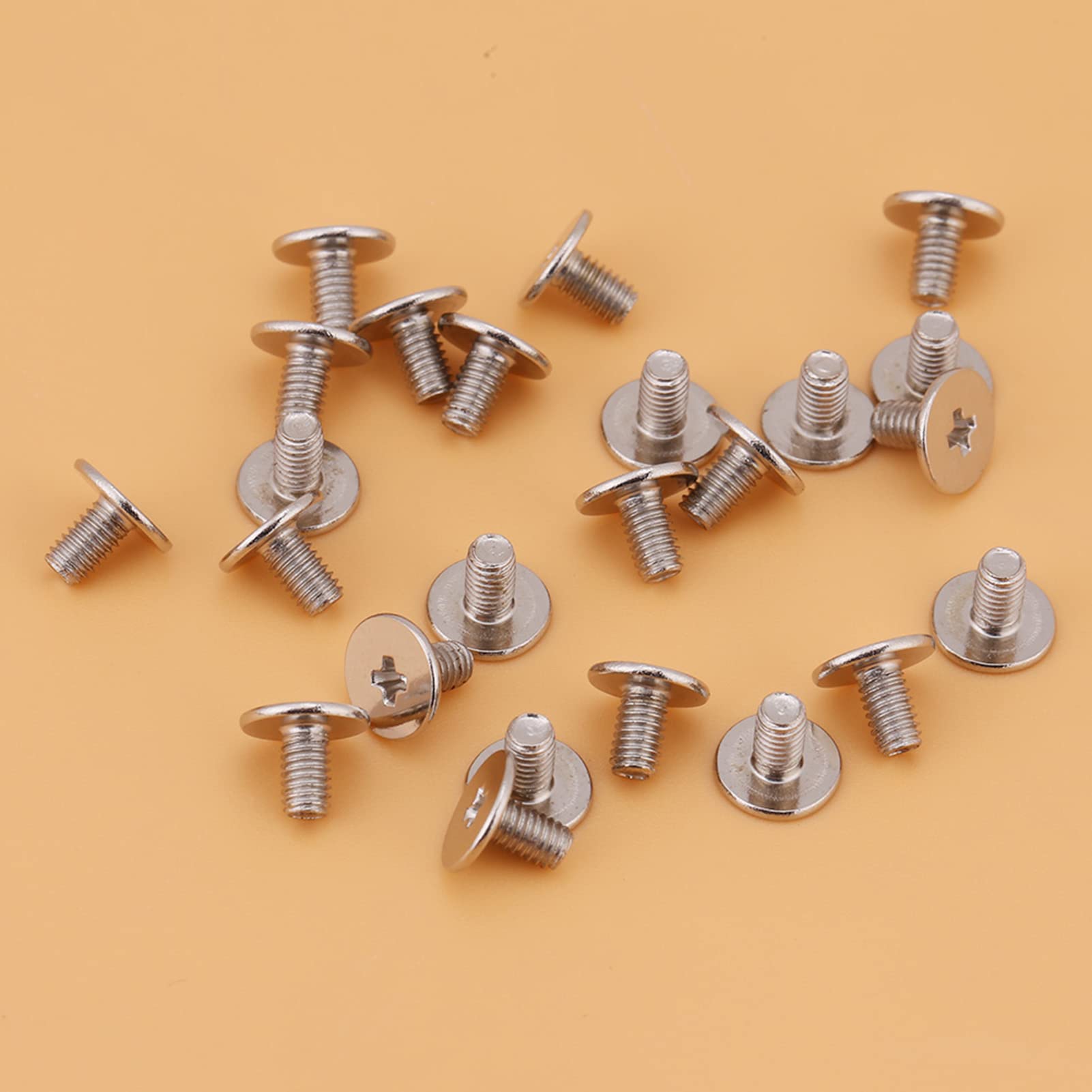 20 Pezzi Rivetti Per Pelletteria E Fai Da Te, Elementi Di Fissaggio A Vite Con Testa Ad Anello, In Ottone E Ferro, 8 Mm, Colore Argento