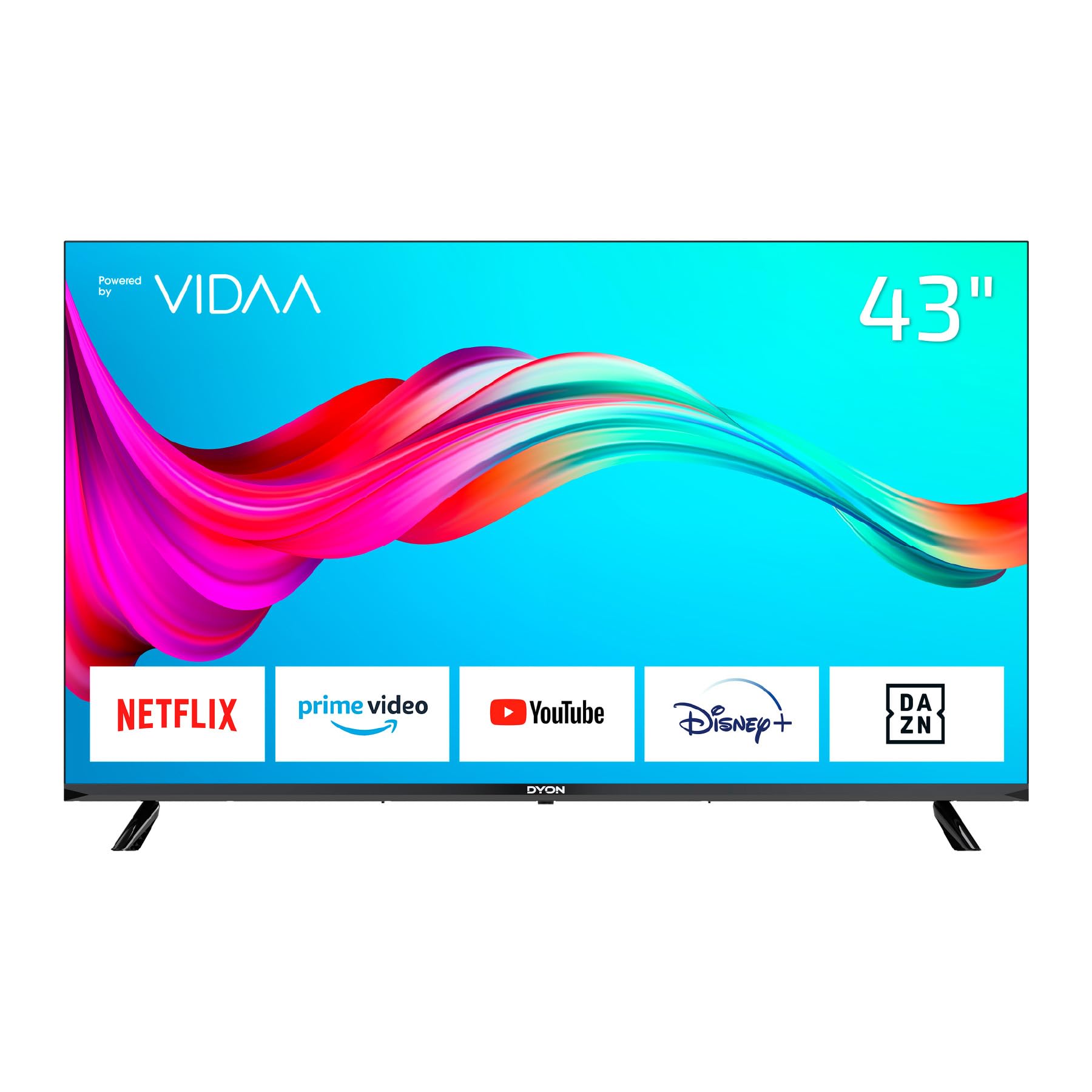 DYON Smart 43 VX - 43 Zoll (108 cm) Full-HD Smart TV mit HD Triple Tuner (DVB-C/-S2/-T2), App Store, Prime Video, Netflix, YouTube, DAZN, Disney+, waipu.TV, Hotelmodus