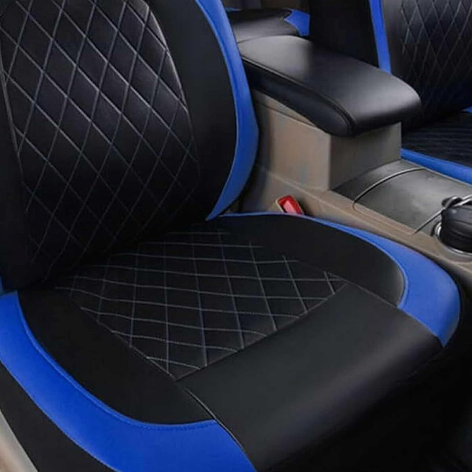 2 Housses Siège Avant Voiture pour Kia Stonic 2018-2024 2025, Voiture Ensembles Housses Siège Respirantes Confortable Protecteur Coussins Siège Couvre,D/Blue