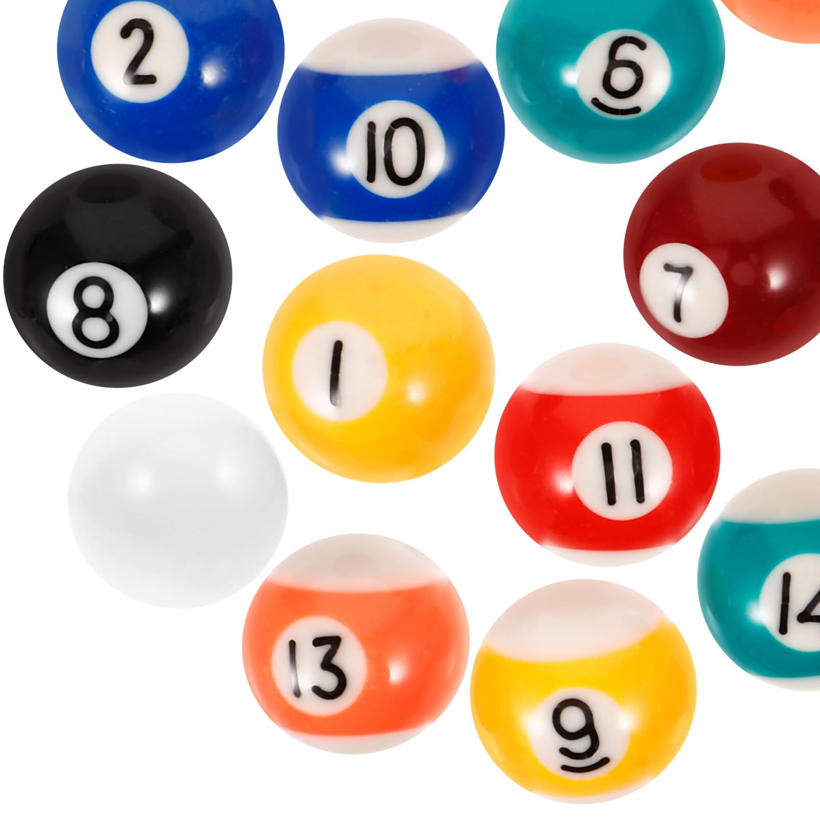 Toddmomy Mini Boules de Billard en Résine, Ensemble de Billes de Billard Mini 32mm Ensemble de Boules de Billard Écologique pour Jeux de Fête pour Enfants à la Maison