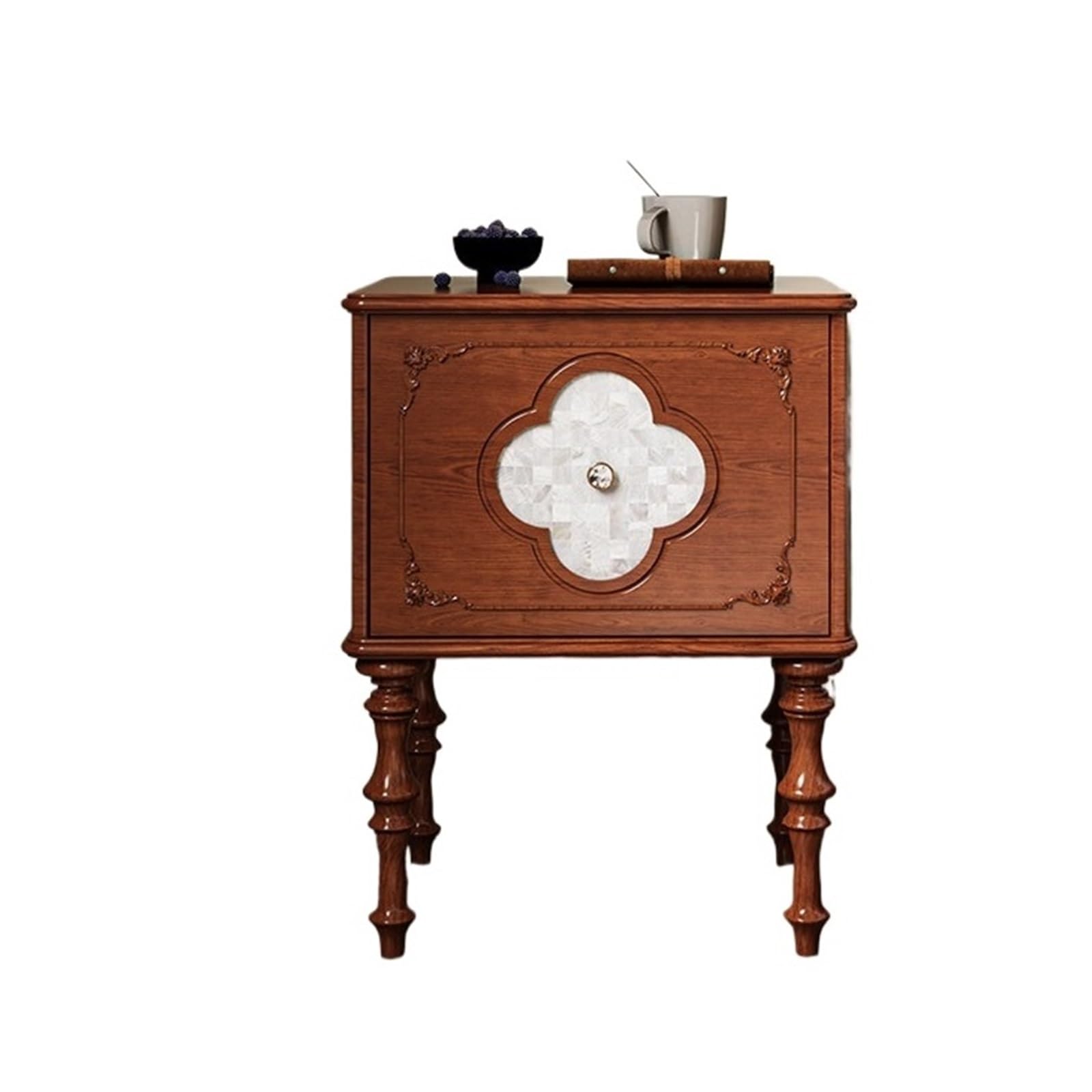 HLHLOP777 Nightstand Bedside table with a floral pattern for Bedroom Living Room Office Bedroom Furniture(Bruin,Medium)