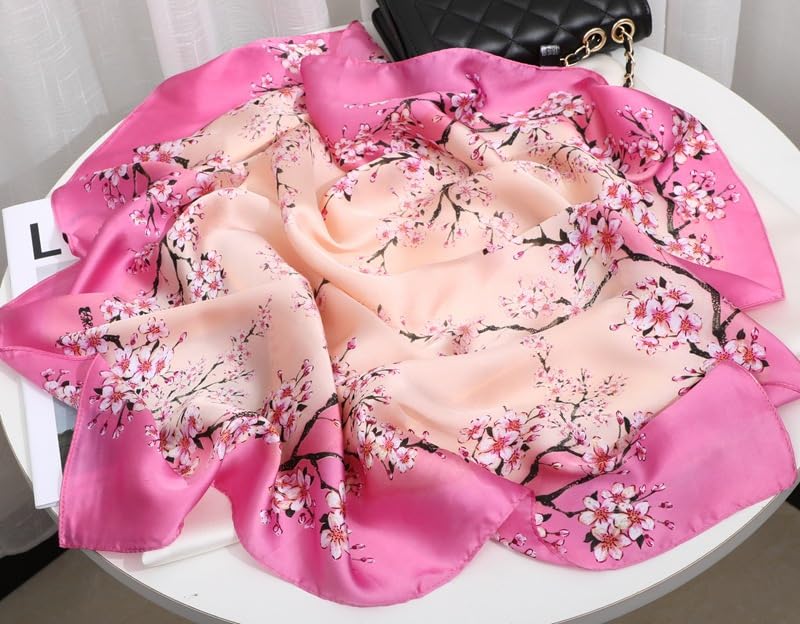Chiffon Scarves Neck Scarf Cowboy Soft Smooth Satin Bandana Hair-Wraps Square 26 * 264