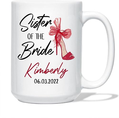 Vista 42 de Regalo personalizado para hermana del novio, taza de hermana del novio, taza de boda personalizada para hermana del novio, regalo de boda para Taza