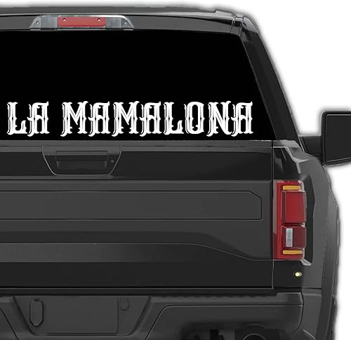 Miniatura 1 de La Mamalona - Calcomanía de vinilo para tu camión, diseño de México, para Troca o Carro (5 x 35 pulgadas), color blanco