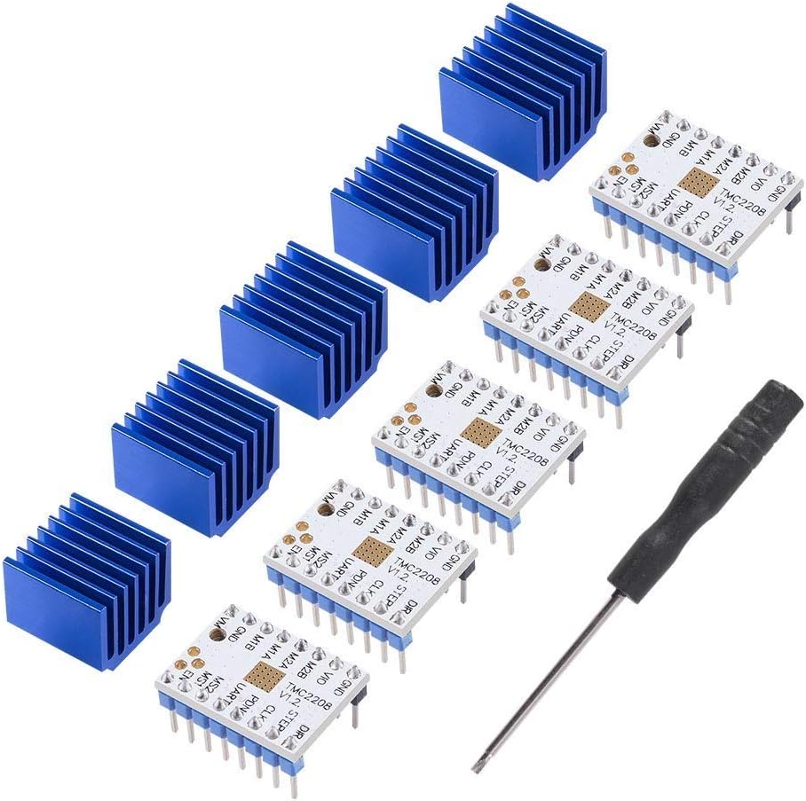 DollaTek 5Pcs TMC2208 Stepper Motor Driver for 3D Printer Motherboard Packed with Heat Sink and Screwdriver