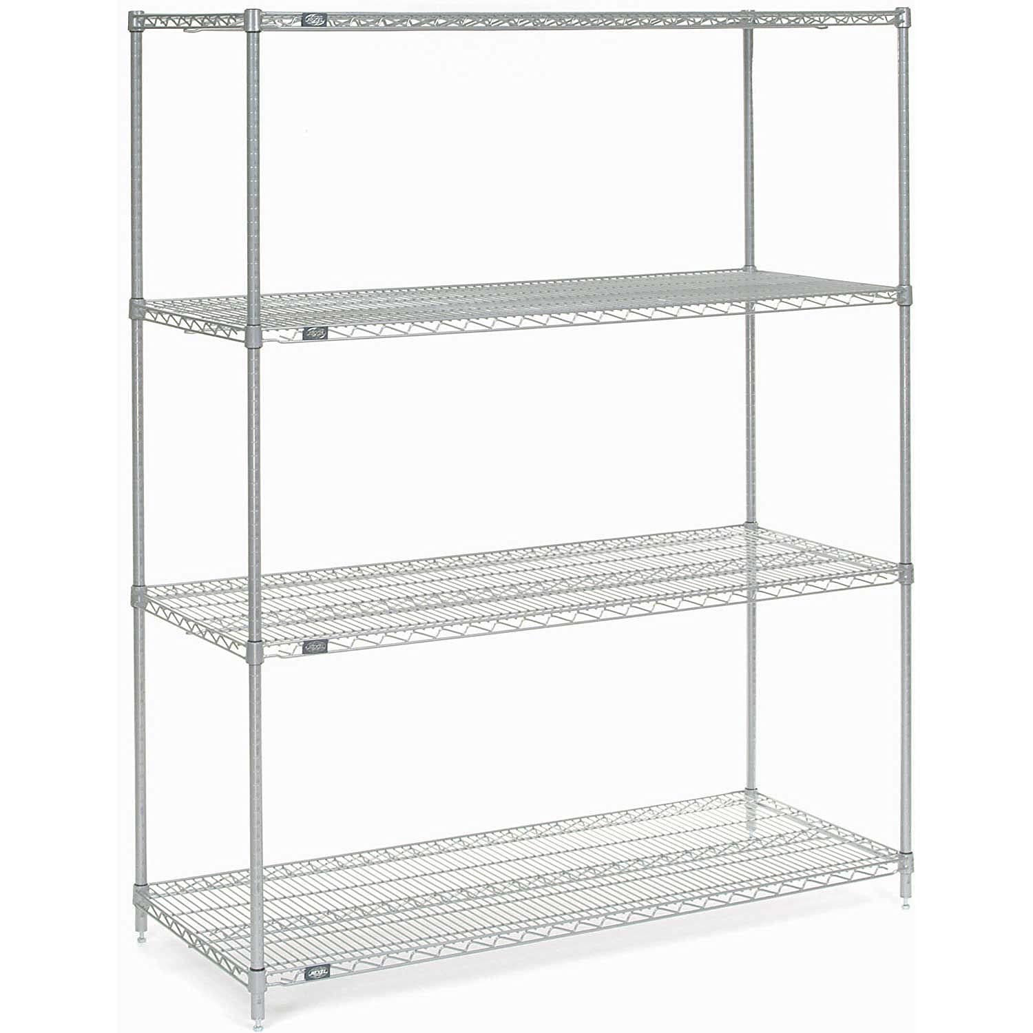 Nexel Wire Shelving, Poly-Z-Brite, 42" W X 18" D X 74" H