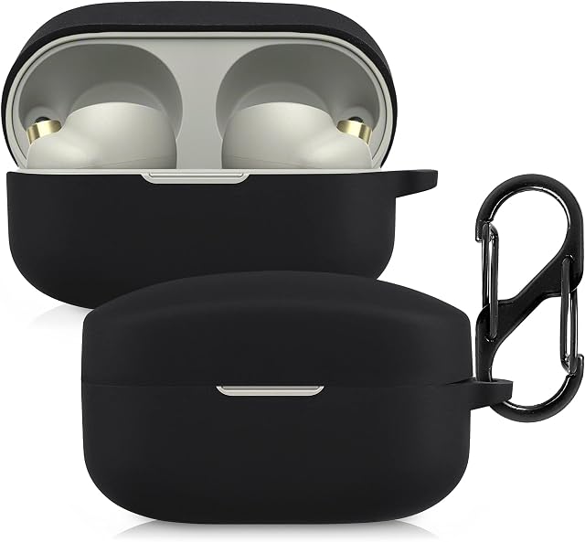 kwmobile Silikonowy futerał na słuchawki audio kompatybilny z Sony WF-1000XM4 - Etui ochronne - Czarny