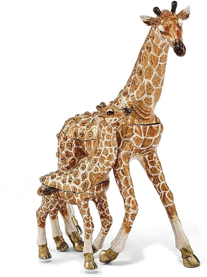 Diamond2Deal Bejeweled GINA & Georgie Mother & Giraffes Trinket Box Luxury