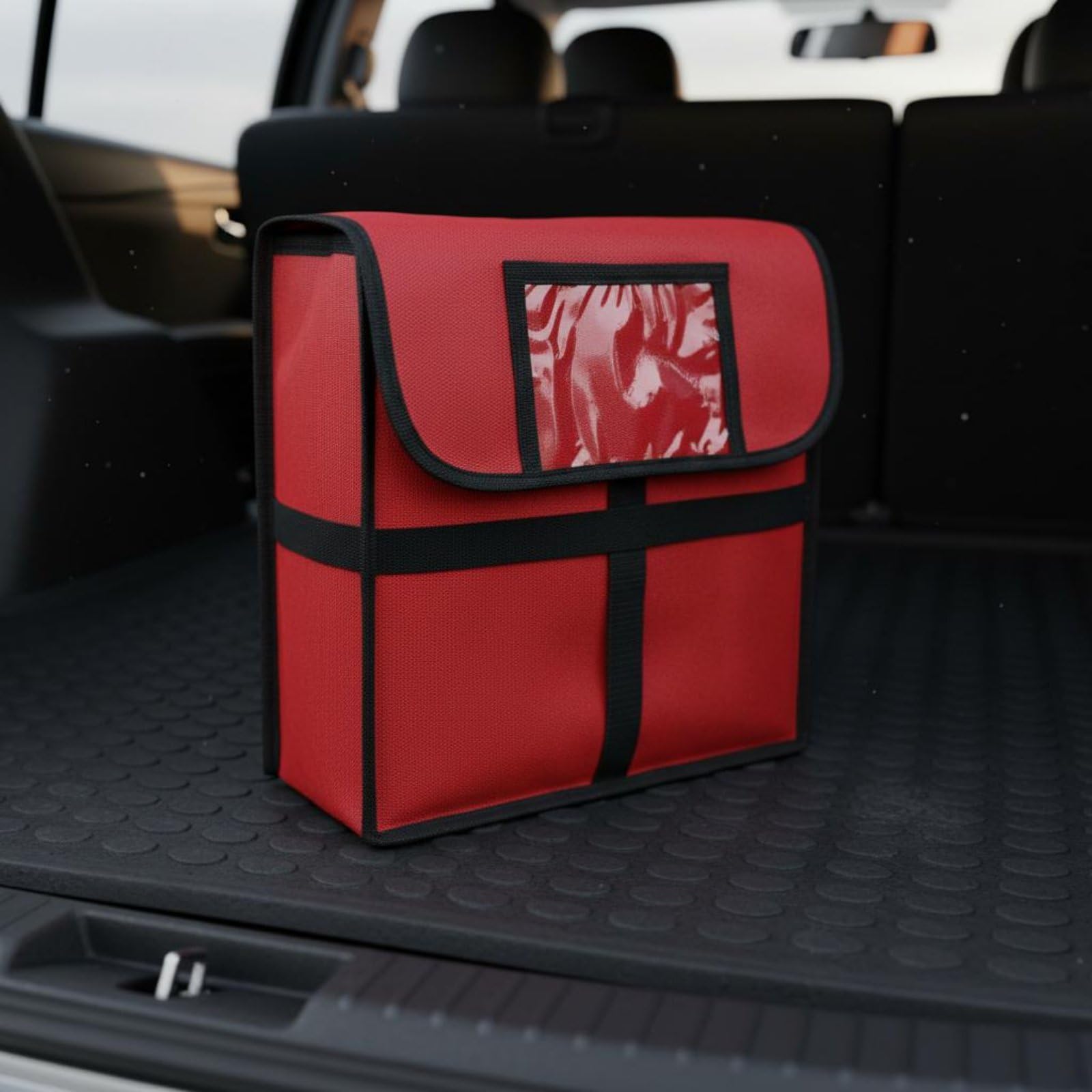 Sac Isotherme Repas Sacs Déjeuner Porte-Repas Sac Transport Nourriture Haute Capacité Multi-conteneurs Maintien Thermique Poignées Robustes et Fenêtre, Rouge