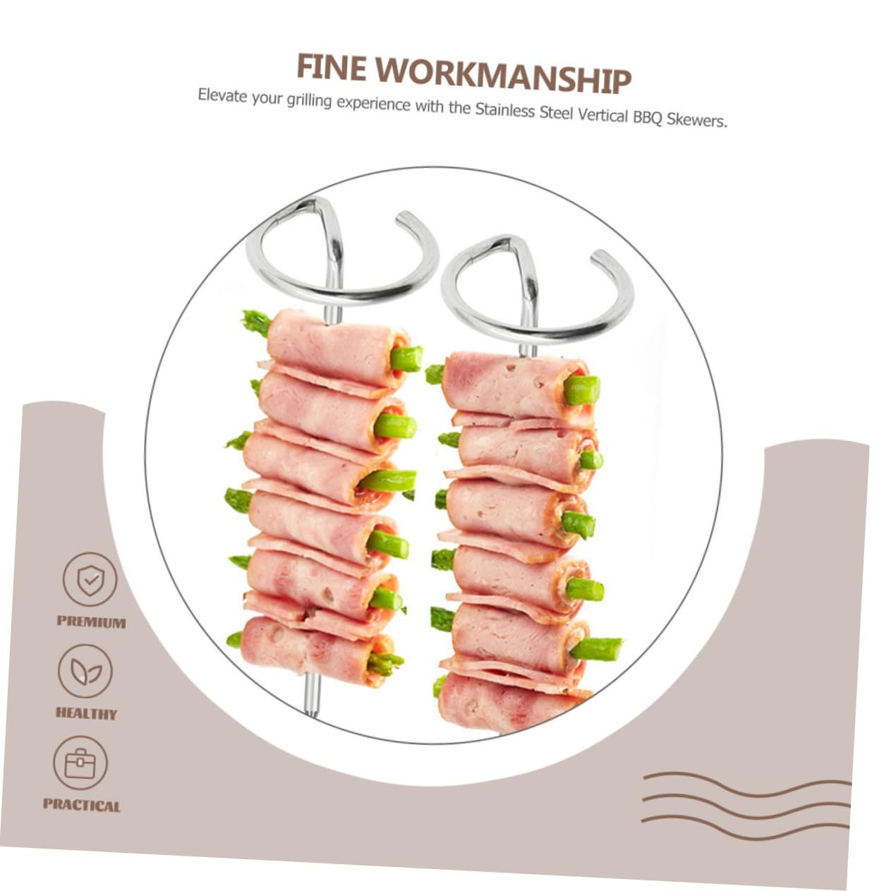 INOOMP 40pezzi Spiedini Inossidabile Per Friggitrice Ad Aria Spiedini Riutilizzabili Per Bbq e Grigliate Accessorio Verticale Per Cottura Uniforme Di Pesce e Verdure
