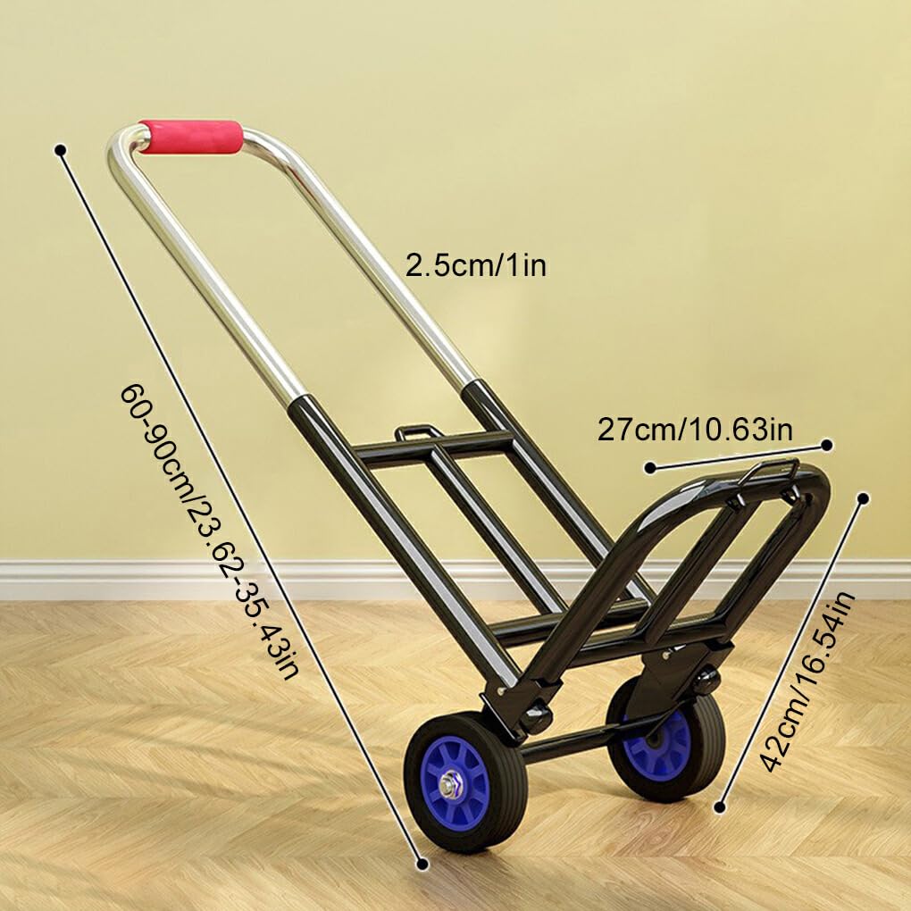 Chariot Pliant Utilitaire pour Un Transport Polyvalent et Facile de Marchandises, Bagages, Chariot à Main, remorque à Main, épicerie, Noir, 10.1 cm