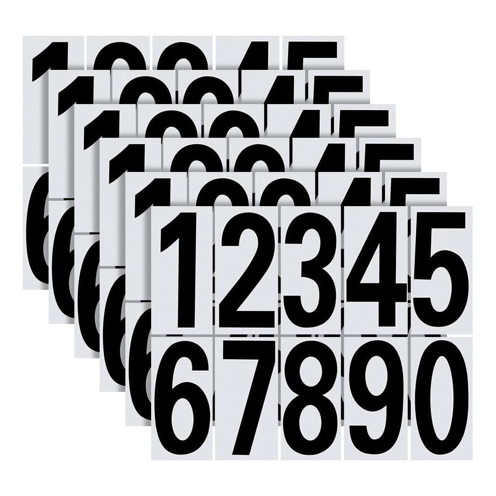 HugeDE 60 Pcs Reflective Mailbox Numbers Stickers Self Adhesive Number Signs Waterproof Home Address Labels House Number Postbox Stickers Trash Can Labels for Door 3 Inch