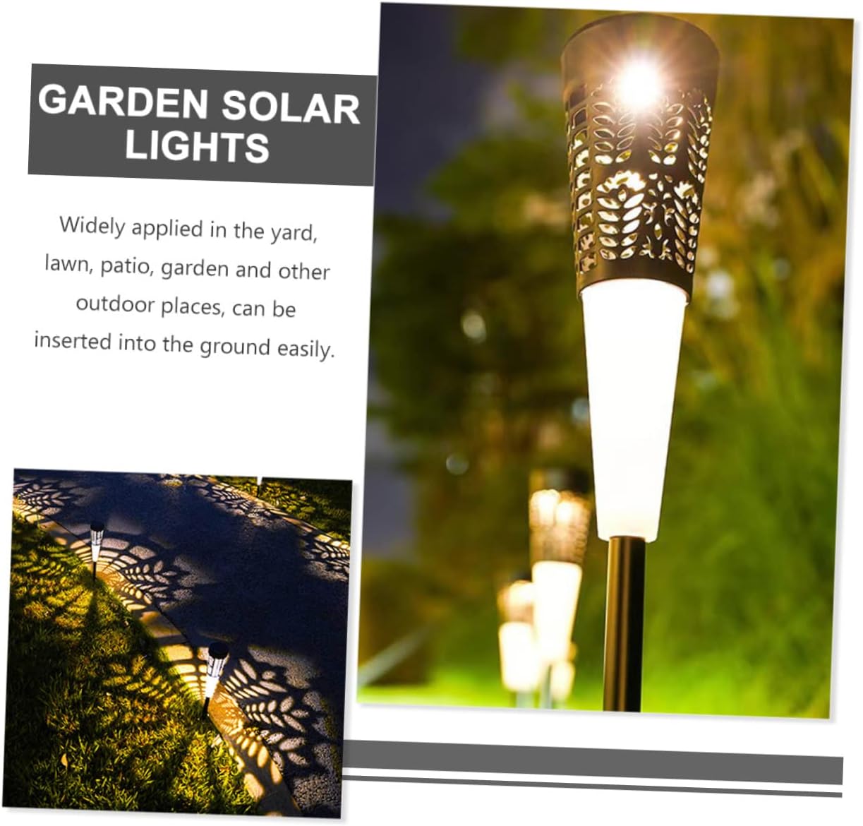 BESPORTBLE 6pcs Solar Garden Pathway Stake Light Outdoor Decorative Lamp Warm Lighting for Patio and Landscape Enhancement