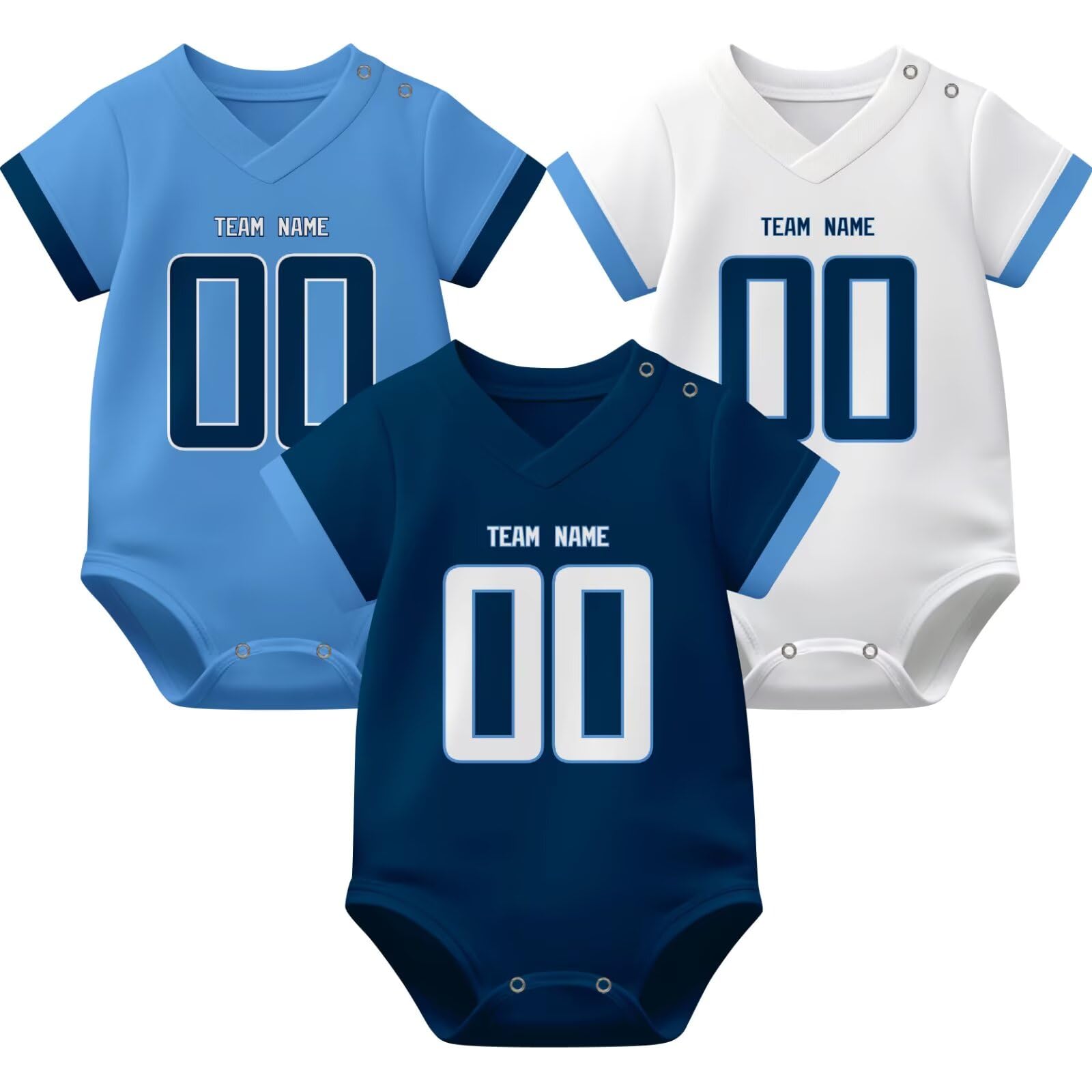 KREDE Baby Clothes Unisex Bodysuit Jersey Style Custom Name Number for Baby Boys