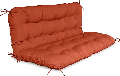 YEFU Cojín de columpio para porche, cojines de reemplazo de 2 a 3 plazas con respaldo, cojín de banco impermeable para patio y jardín, 48 x 40 x 5