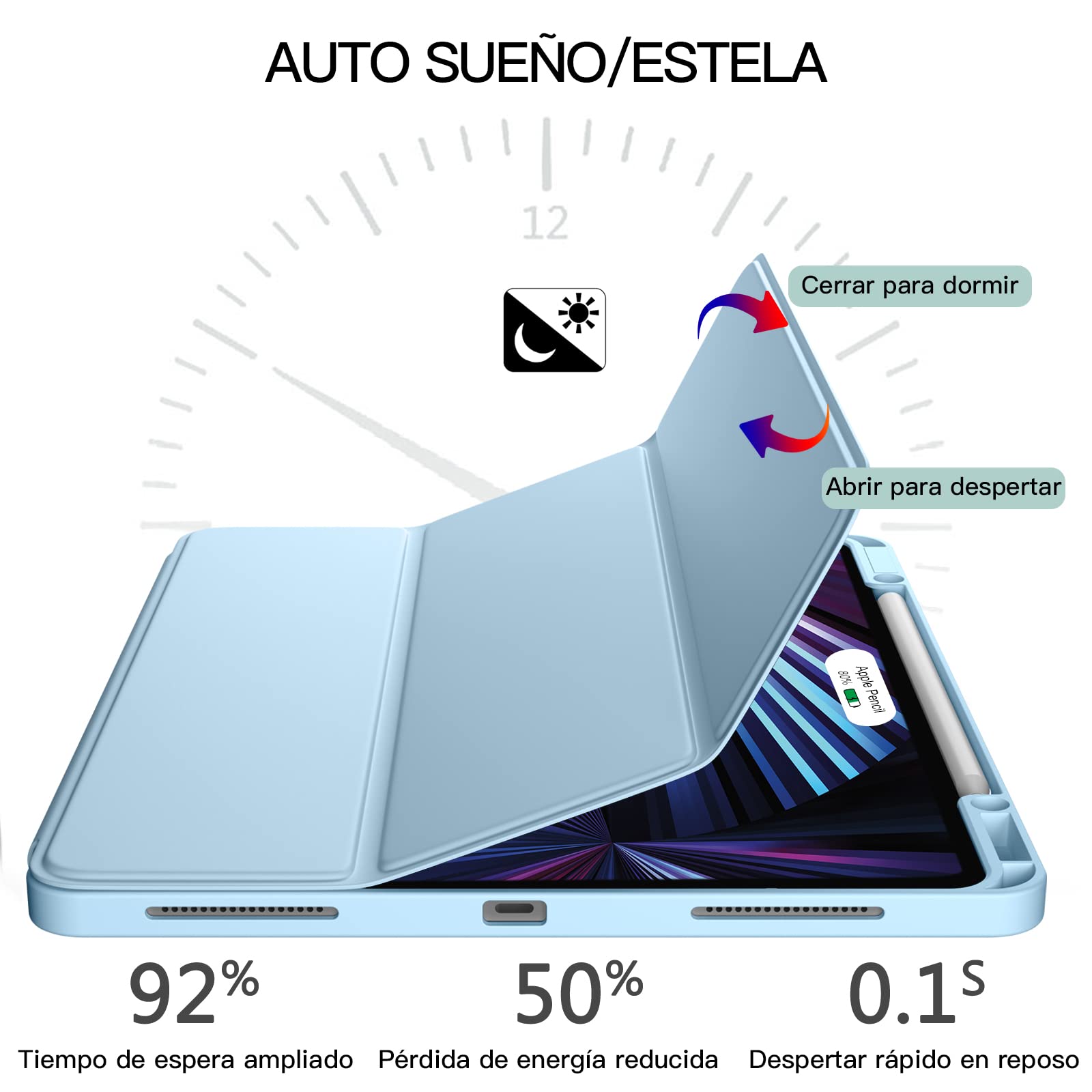 Custodia IPad Pro 12.9" Con Portamatite E Ricarica Wireless - Compatibile 2018-2022 - Foto 11