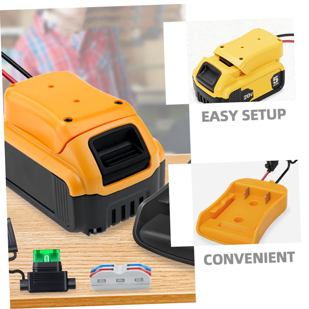 SHINEOFI Adattatore Per Batteria Da 4 Pezzi Convertitore Per Caricabatteria Adattatore Di Alimentazione Connettore Fai Da Te Alimentatore Per Batteria Convertitore Di Alimentazione
