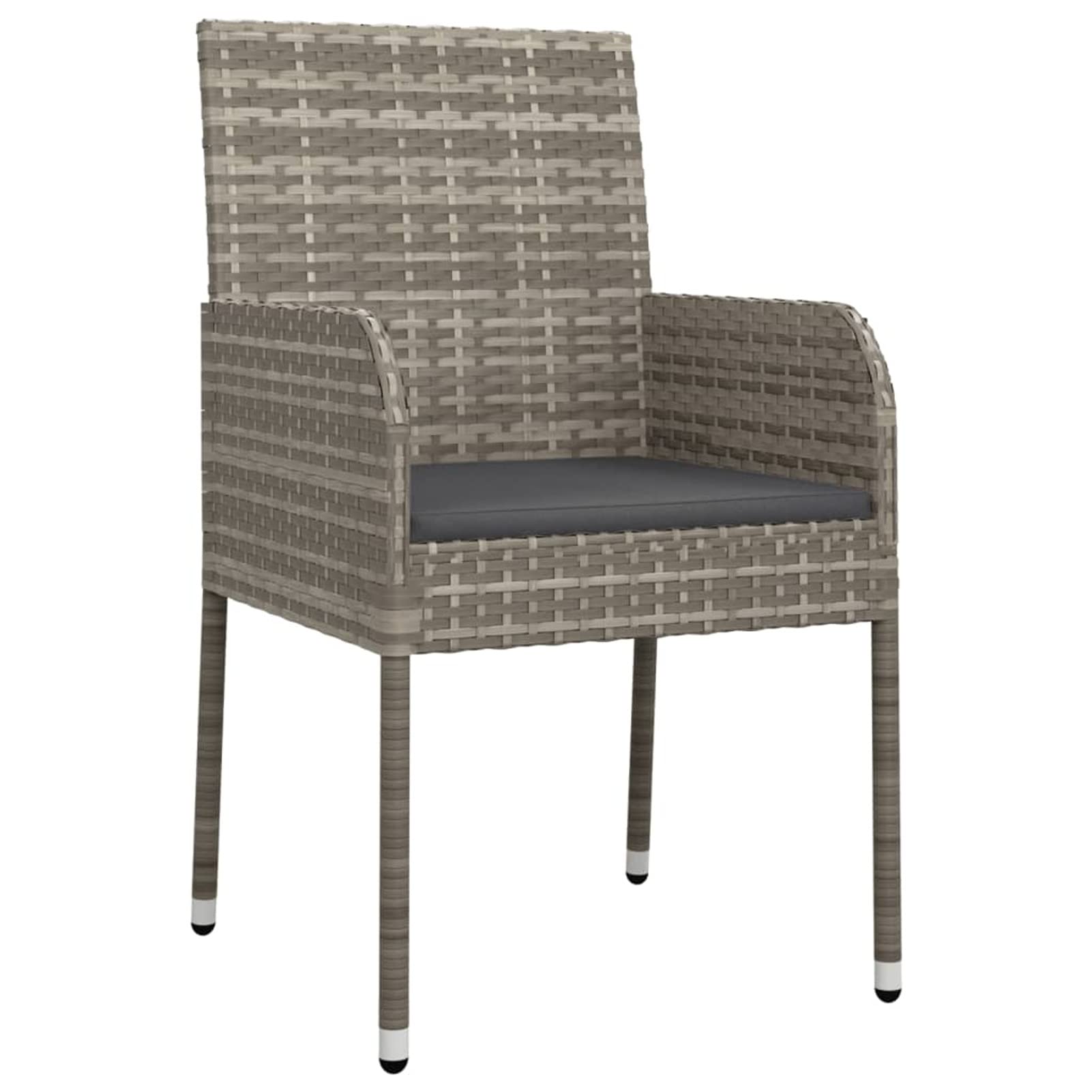 3185151 Set da Pranzo Giardino 5pz Nero e Grigio con Cuscini Polyrattan Testata in Legno,Testata Letto Matrimoniale Muebles Dormitorio Spalliera Letto Testiere per Letto Matrimoniale