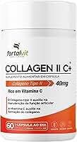 Collagen II C+ - Colágeno Tipo 2, Vitamina C, E e Vitaminas do Complexo B, Longa Duração: 2 Meses de Uso, 60 Cápsulas, Alto Teor, Fortalvit