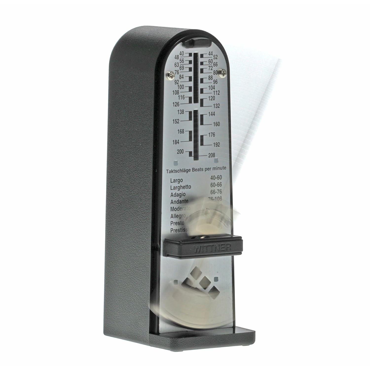 Wittner Piccolino 890161 mechanisches Metronom Schwarz mit keepdrum Mikrofasertuch