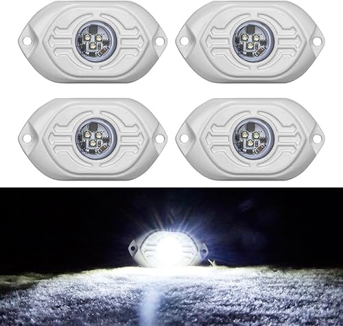 Luces LED blancas de roca para camión, kit de luces de neón para SUV, camioneta, ATV, todoterreno, RZR, remolque, motocicleta, impermeable,